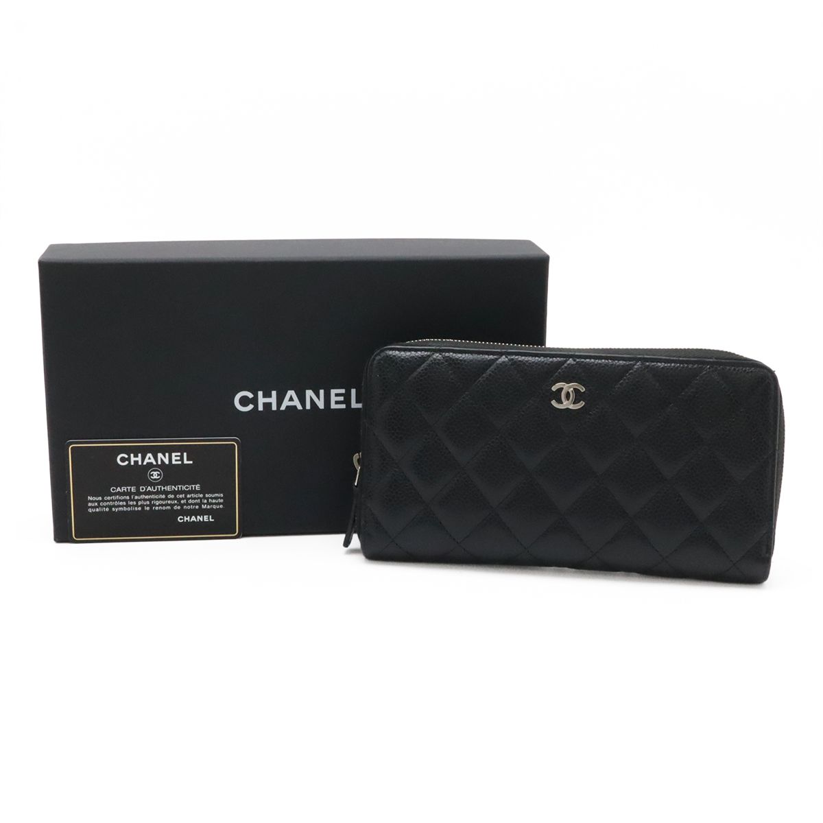 CHANEL シャネル マトラッセ ココマーク ロングジップ ウォレット