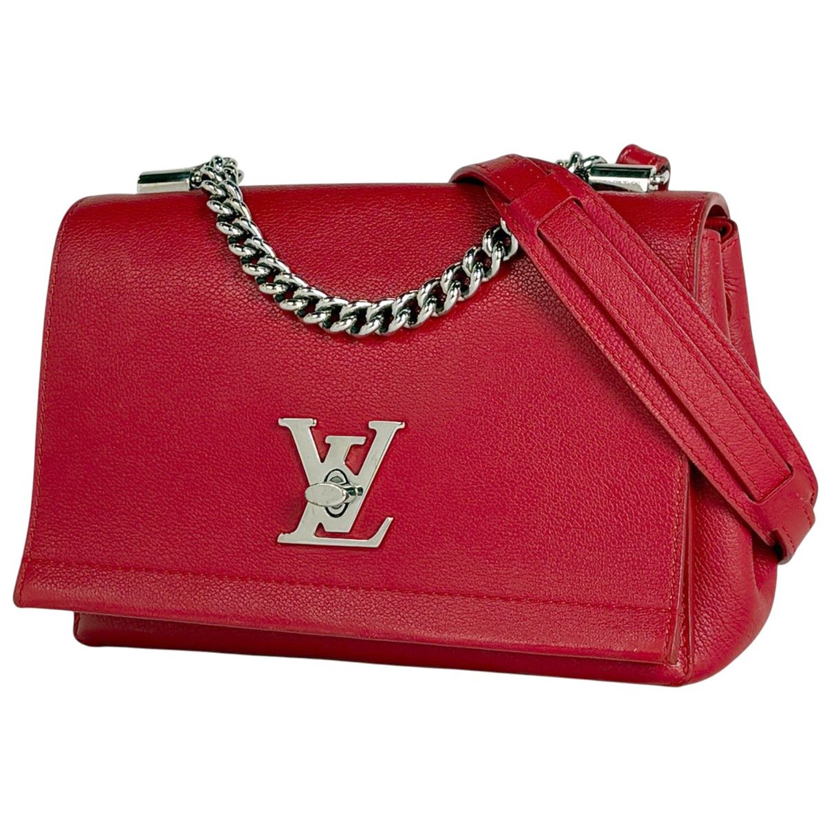 本物 ルイヴィトン LOUIS VUITTON LV ロックミー2 レザー 2WAY ショルダーバッグ ハンドバッグ ルビー レッド M50363 ビトン バッグ 中古 LOUIS VUITTON - 本物 ルイヴィトン LOUIS VUITTON LV ロックミー2