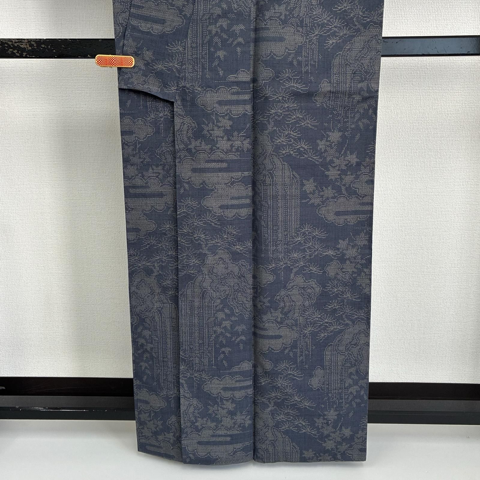 本場結城紬 正絹 真綿紬 亀甲 粋な絣 袷 着物 MK-7770 - メルカリ