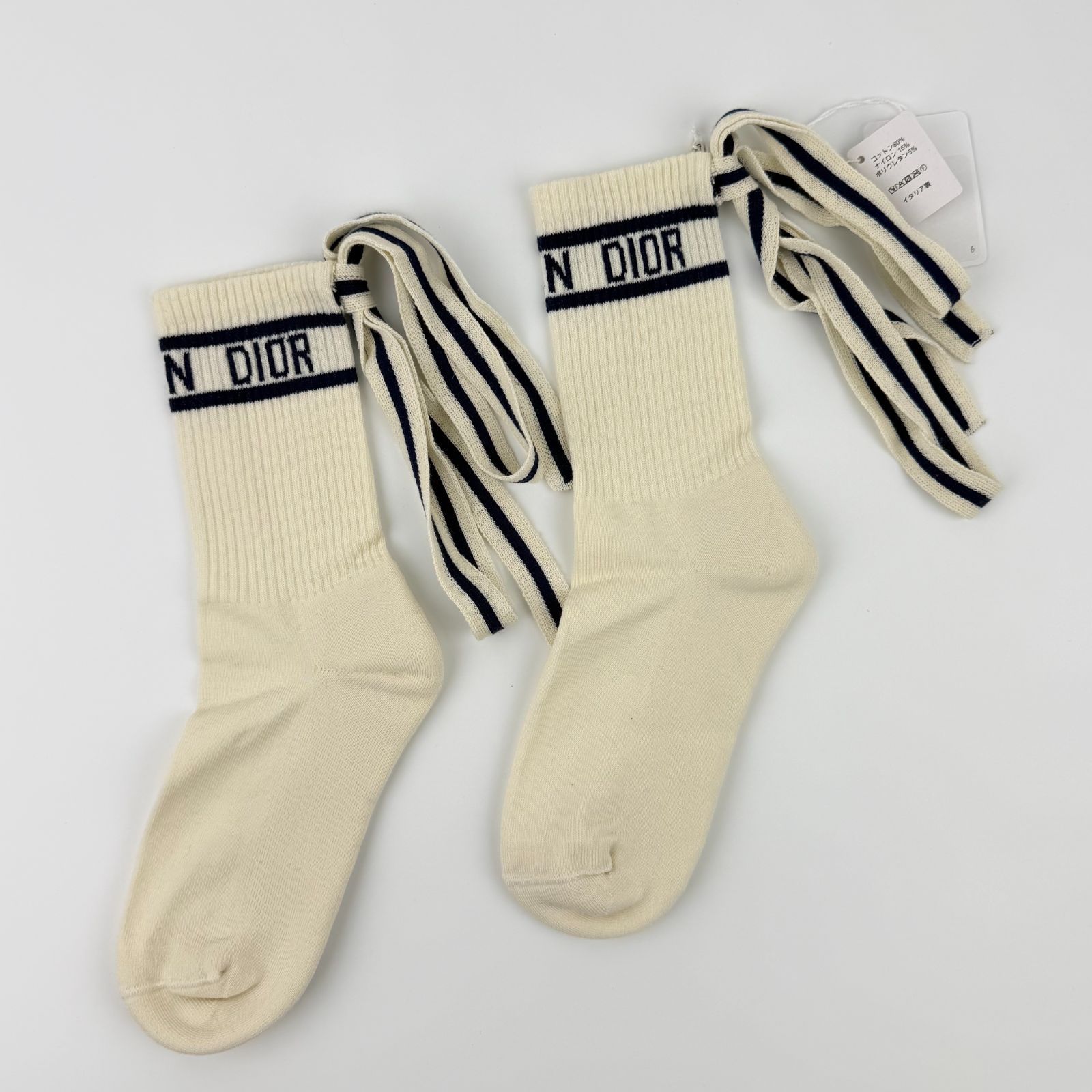 【中古】Christian Dior クリスチャンディオール 靴下 ソックス ホワイト ヴィンテージ レディース【中古美品】HIBUOCHI VINTAGE hboc260416a05