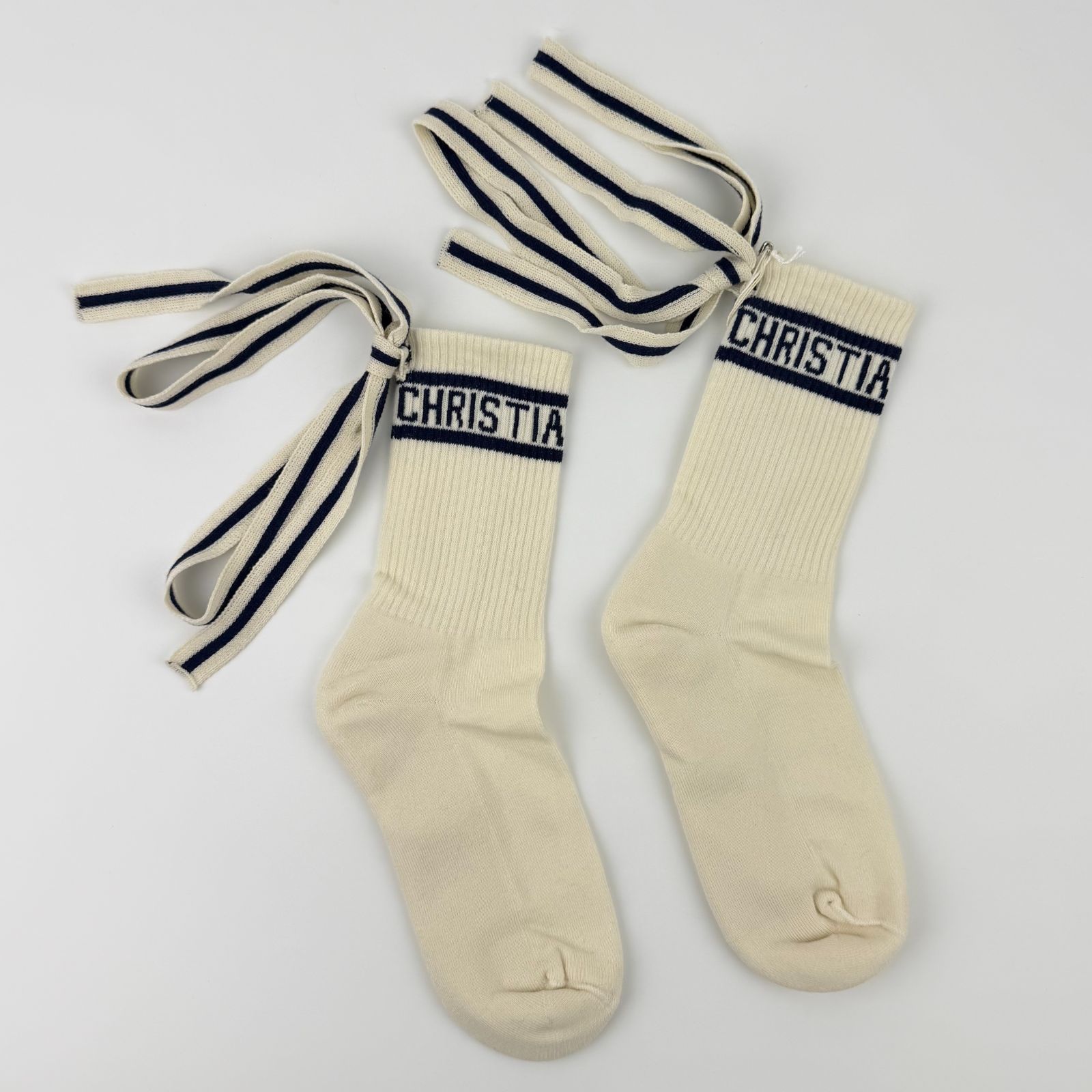 【中古】Christian Dior クリスチャンディオール 靴下 ソックス ホワイト ヴィンテージ レディース【中古美品】HIBUOCHI VINTAGE hboc260416a05