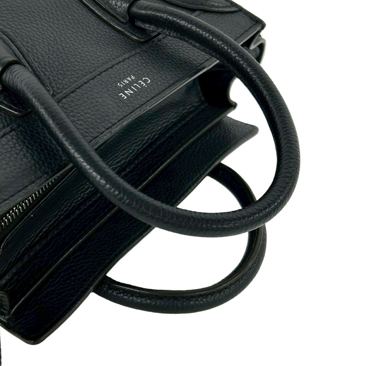 CELINE✨ラゲージ ナノショッパー ブラック 2WAY ハンドバッグ ラゲージ ナノショッパー ハンドバッグ レザー ブラック 2WAY セリーヌ