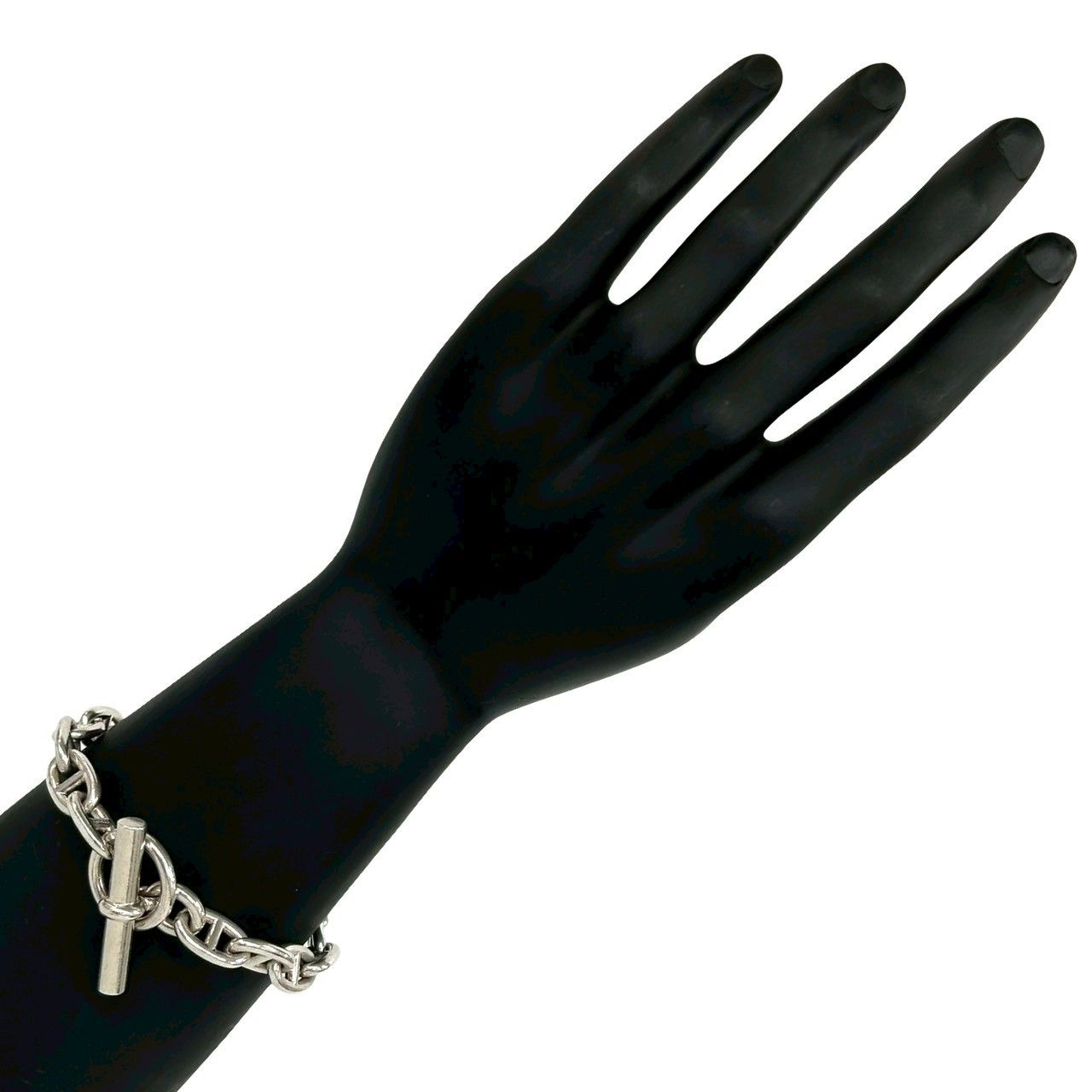 HERMES シルバーチェーンブレスレットMM16コマ
