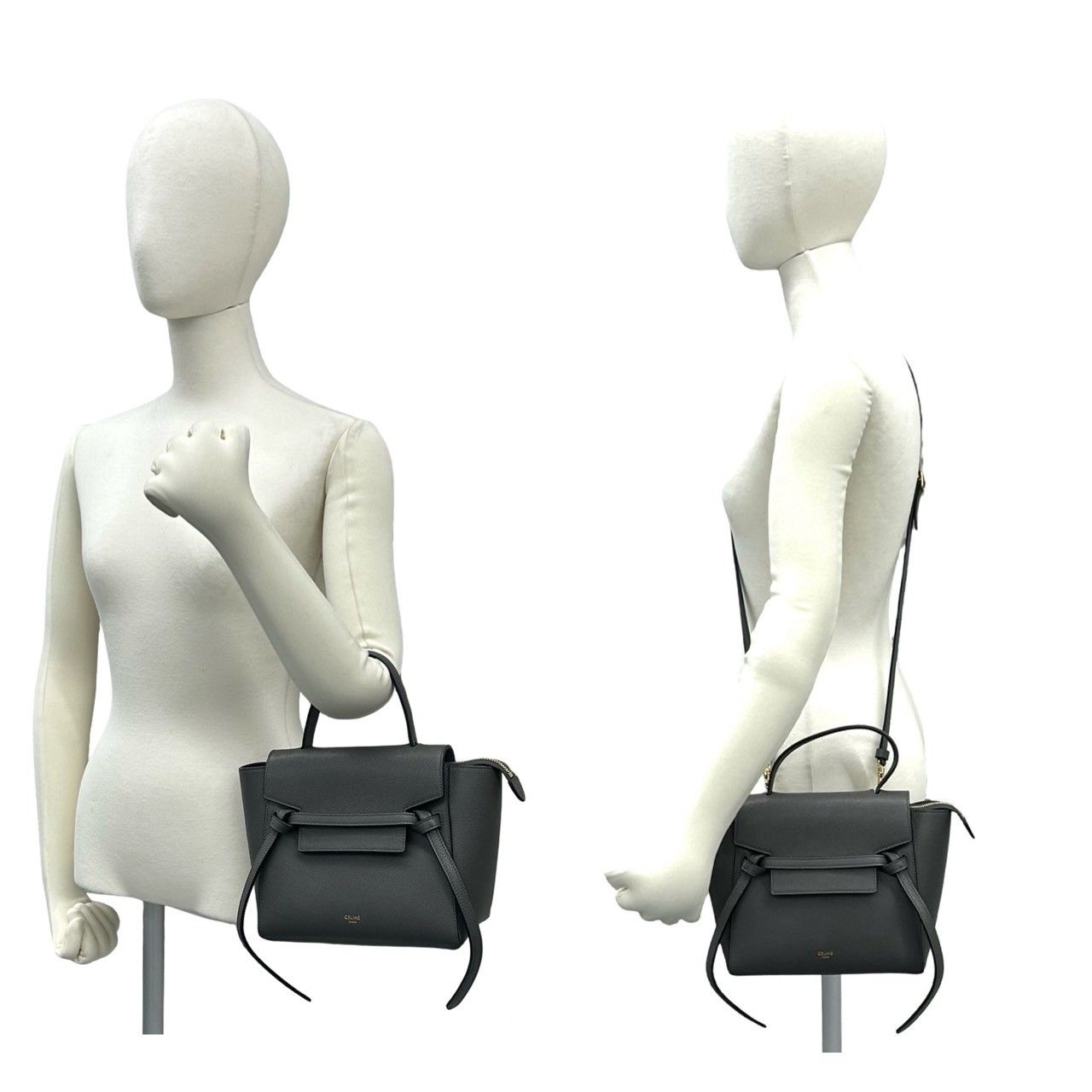 ほぼ未使用 袋付き CELINE セリーヌ ベルトバッグ ナノ レザー 本革 