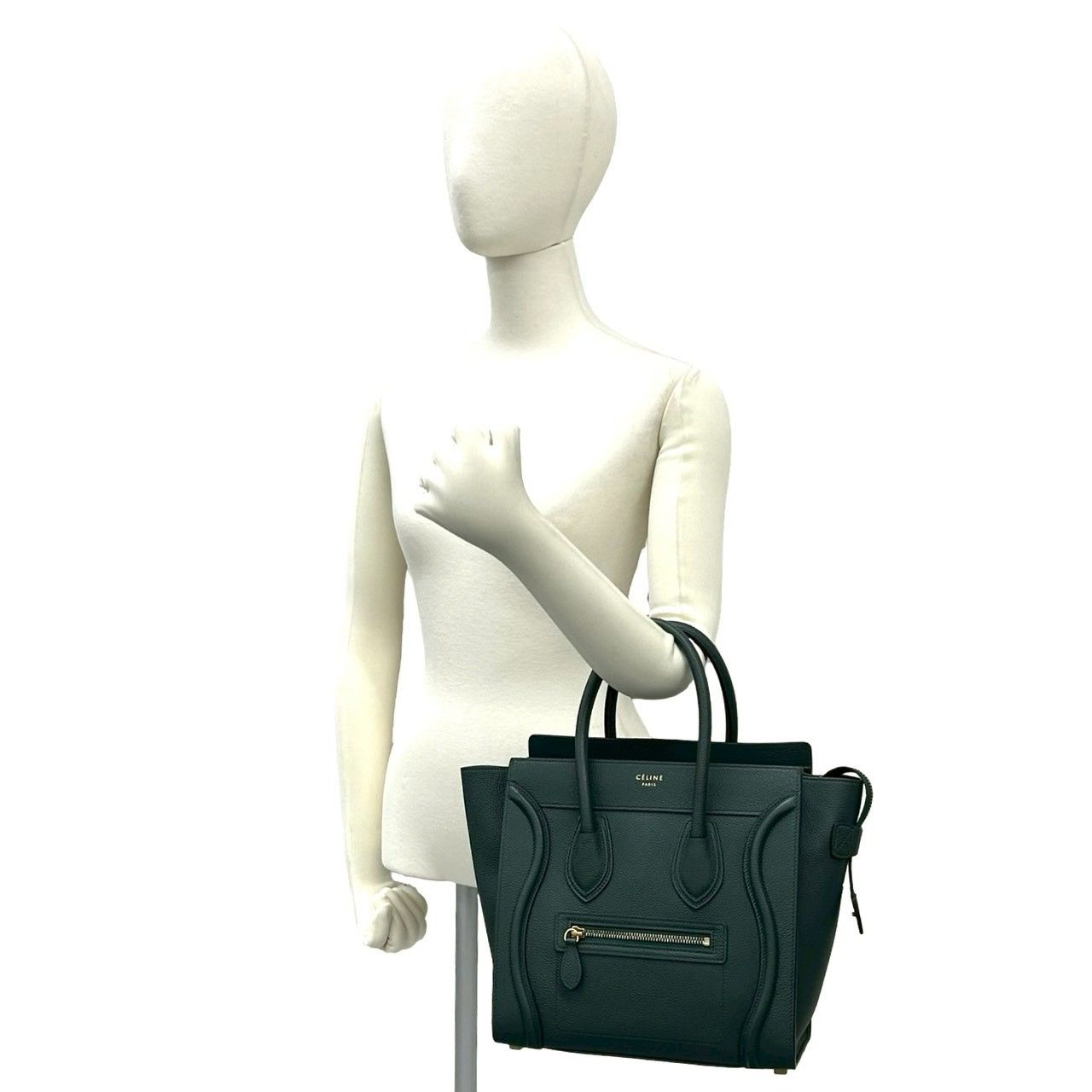 未使用保管品 CELINE セリーヌ ラゲージ マイクロ ショッパー レザー