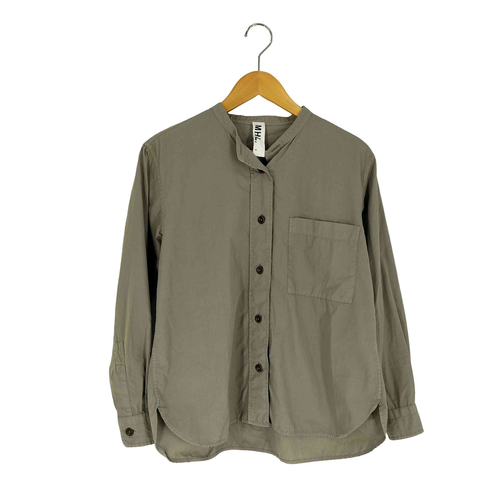 MHL. カラーレスシャツ エムエイチエル MHL. 24SS ボックス バンドカラーシャツ レディース