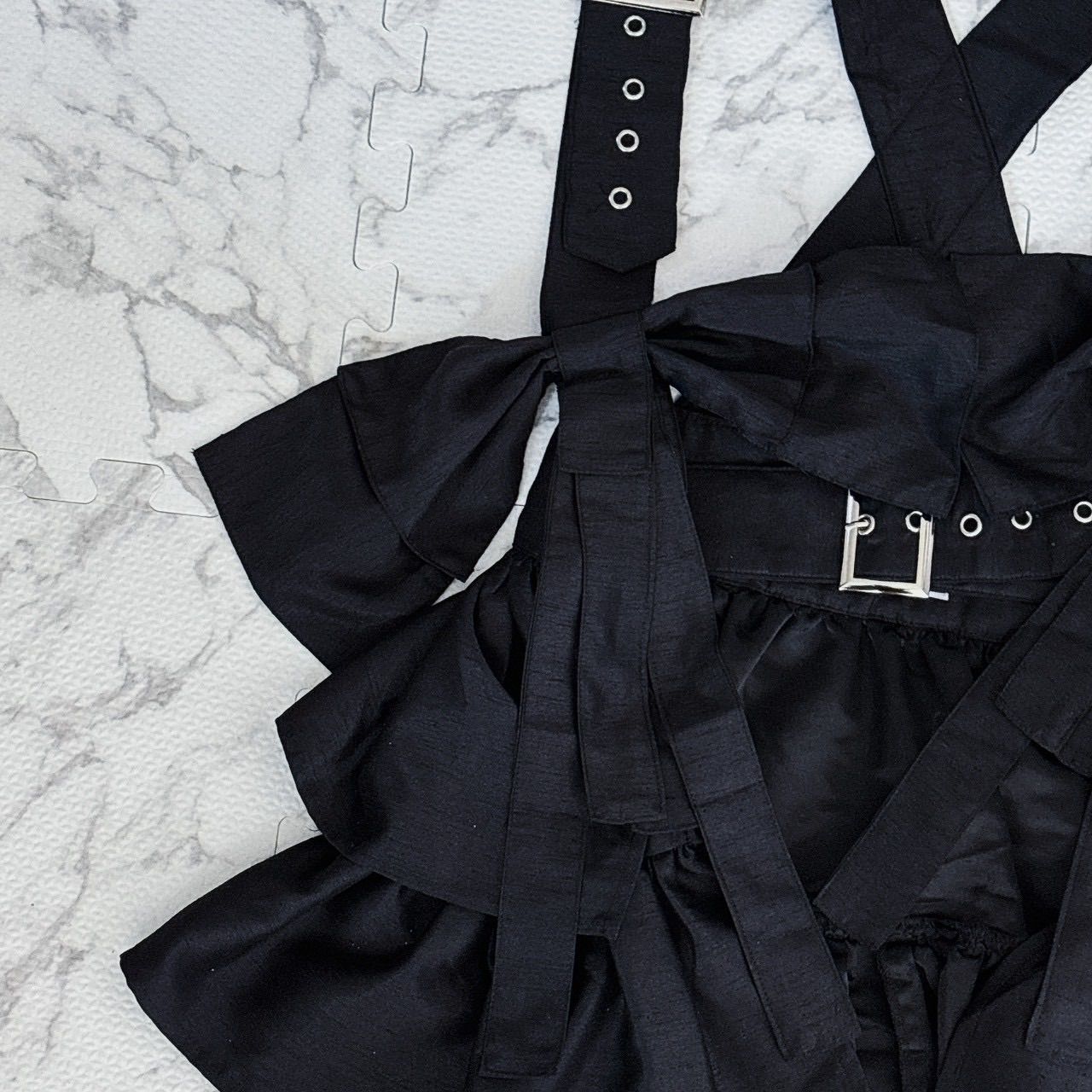 HEIHEI ヘイヘイ リボンハーネス ribbon vest フリル サスペンダー