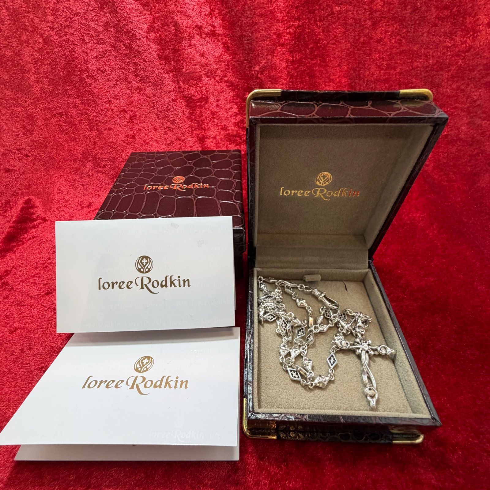 美品 ネックレスクロスデザイン 50cmx21.6g ローリーロドキン/Loree