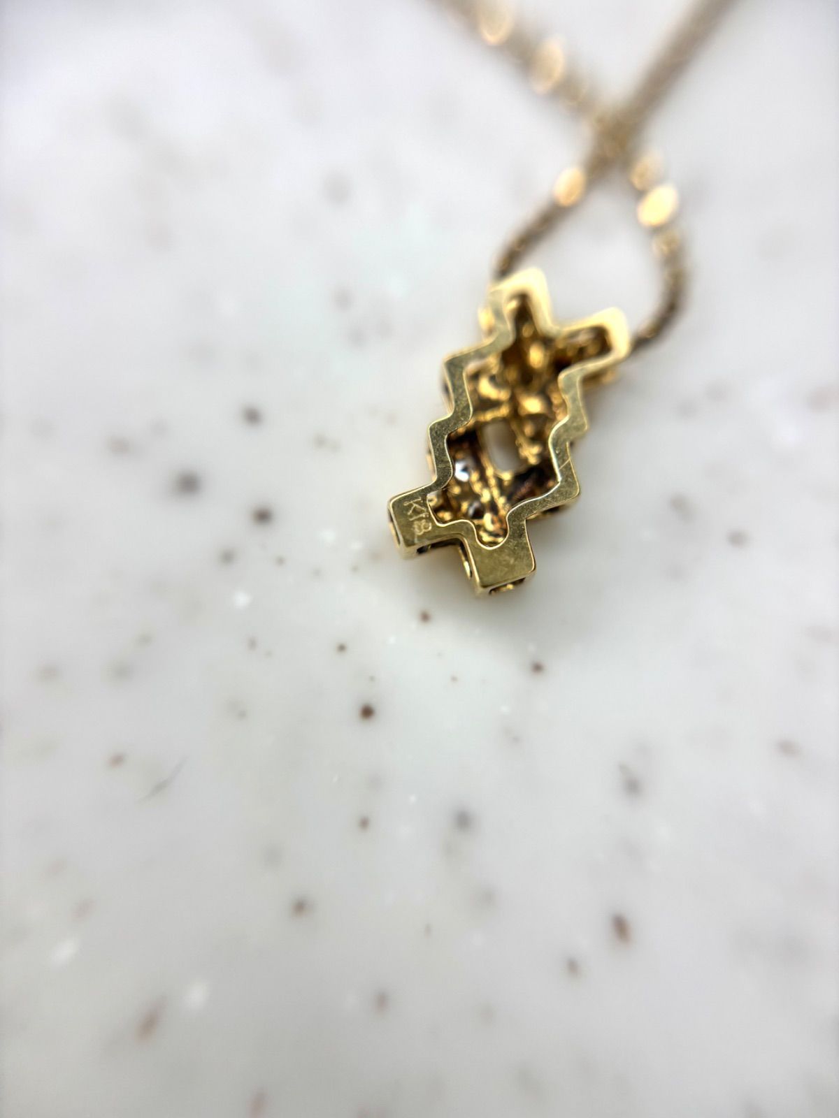 K18ネックレストップ　メルカリにて売却済みです⭐ ネックレス k18 ボールチェーン トップ ペンダント 40.5cm 1.9g - メルカリ