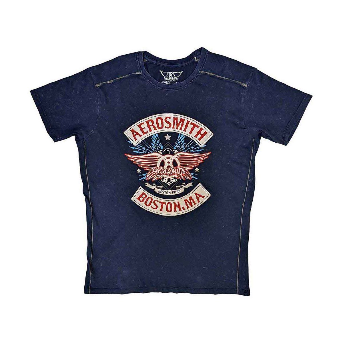 Aerosmith バンドTシャツ エアロスミス Boston Pride SNOW WASH NAVY M 