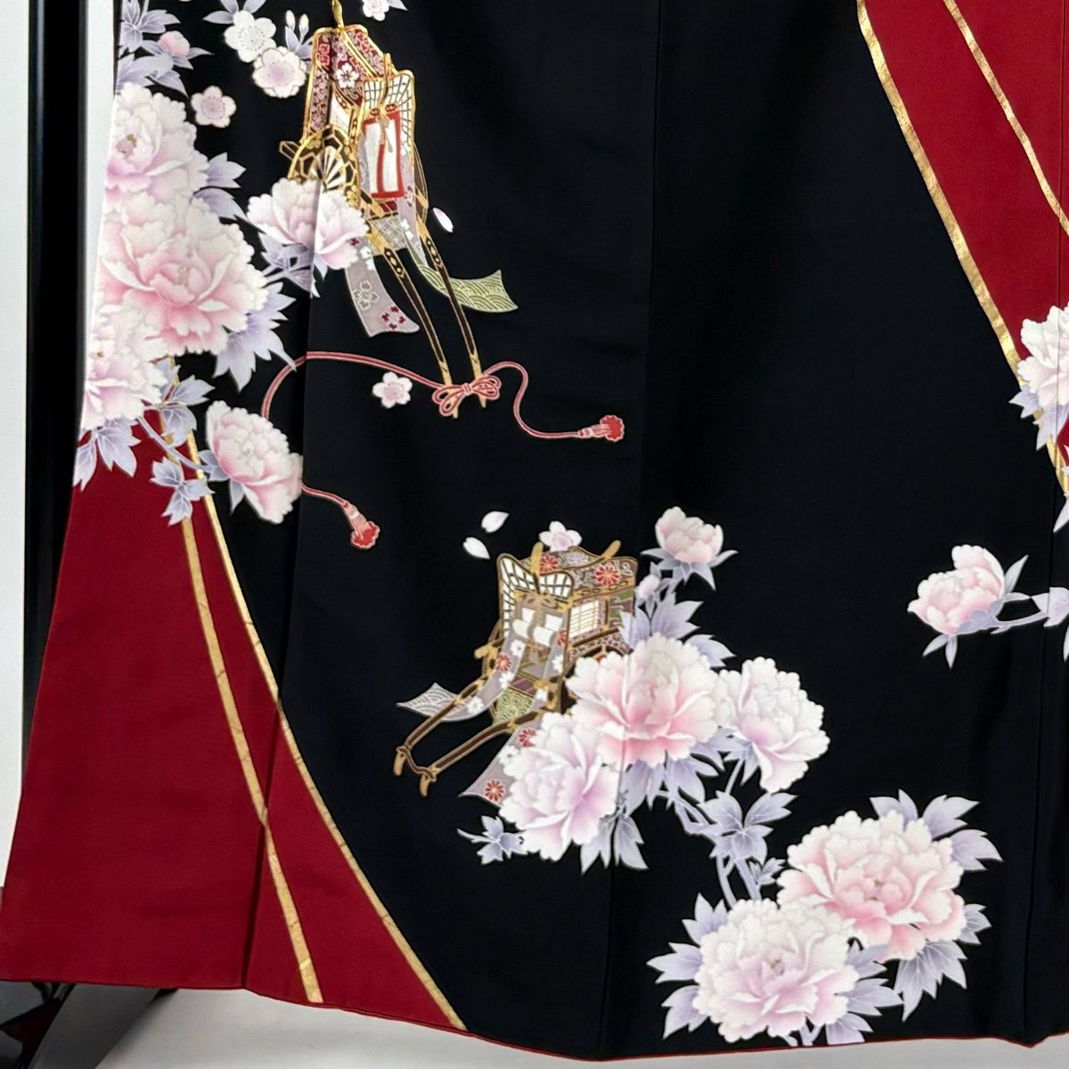 振袖 身丈163cm 裄丈66.5cm 正絹 名品 【中古】 振袖 身丈162cm 裄丈67.5cm L 袷 桜 梅 銀通し 箔 青 正絹 名品 【中古