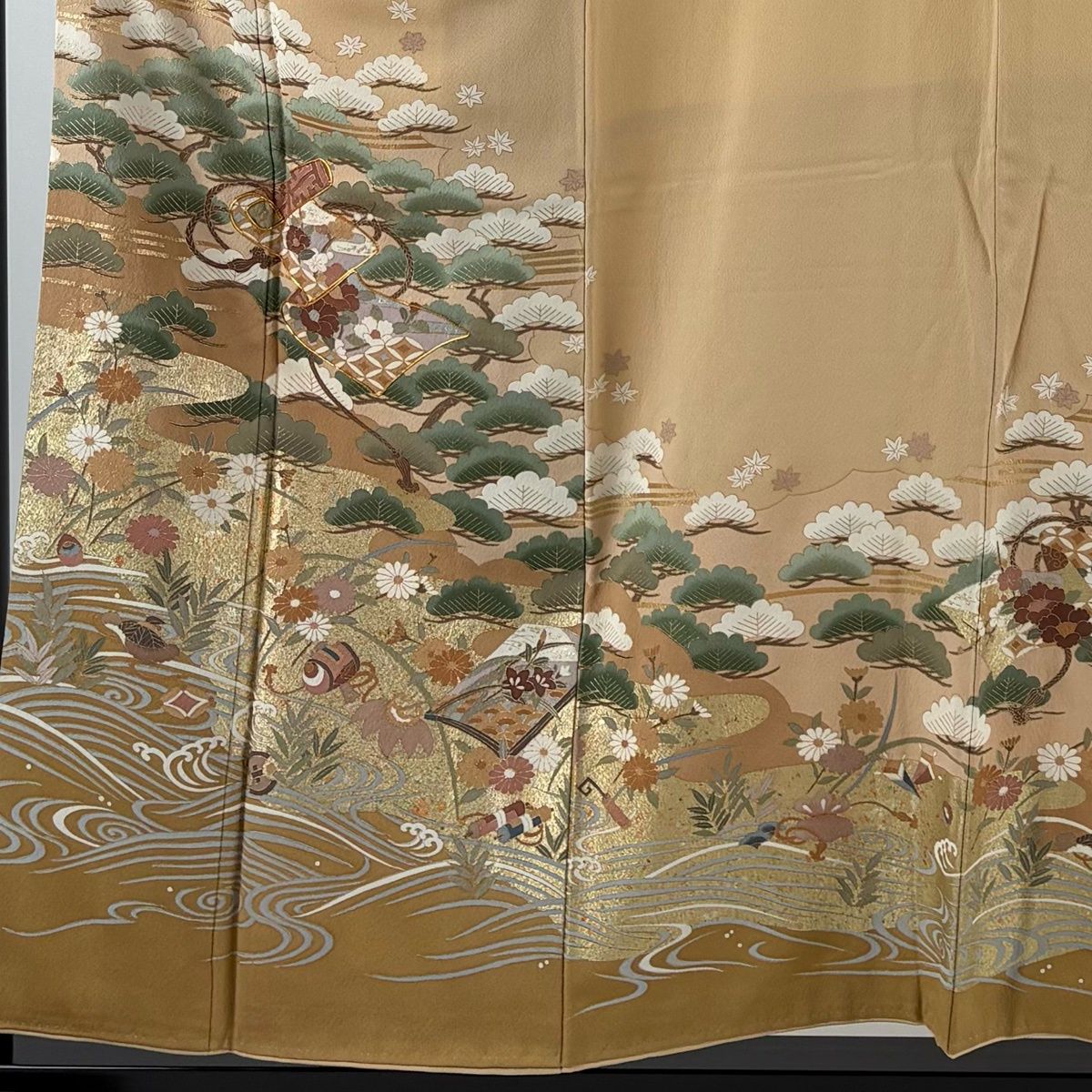 色留袖 秀品 身丈155cm 裄丈66.5cm 正絹 【中古】 色留袖 身丈163cm 裄丈64cm M 袷 室華風 落款 霞 染め分け ぼかし 紺色