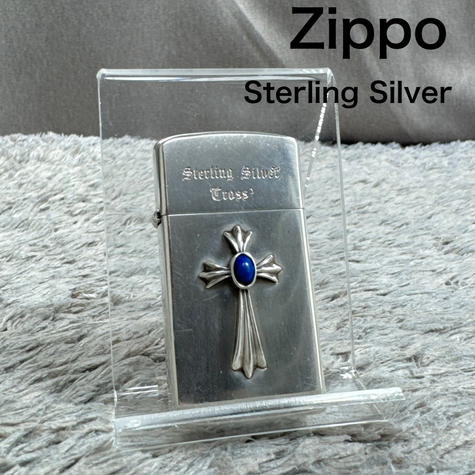 ロビン Zippo ジッポー Sterling Silver クロスデザイン オイルライター 喫煙