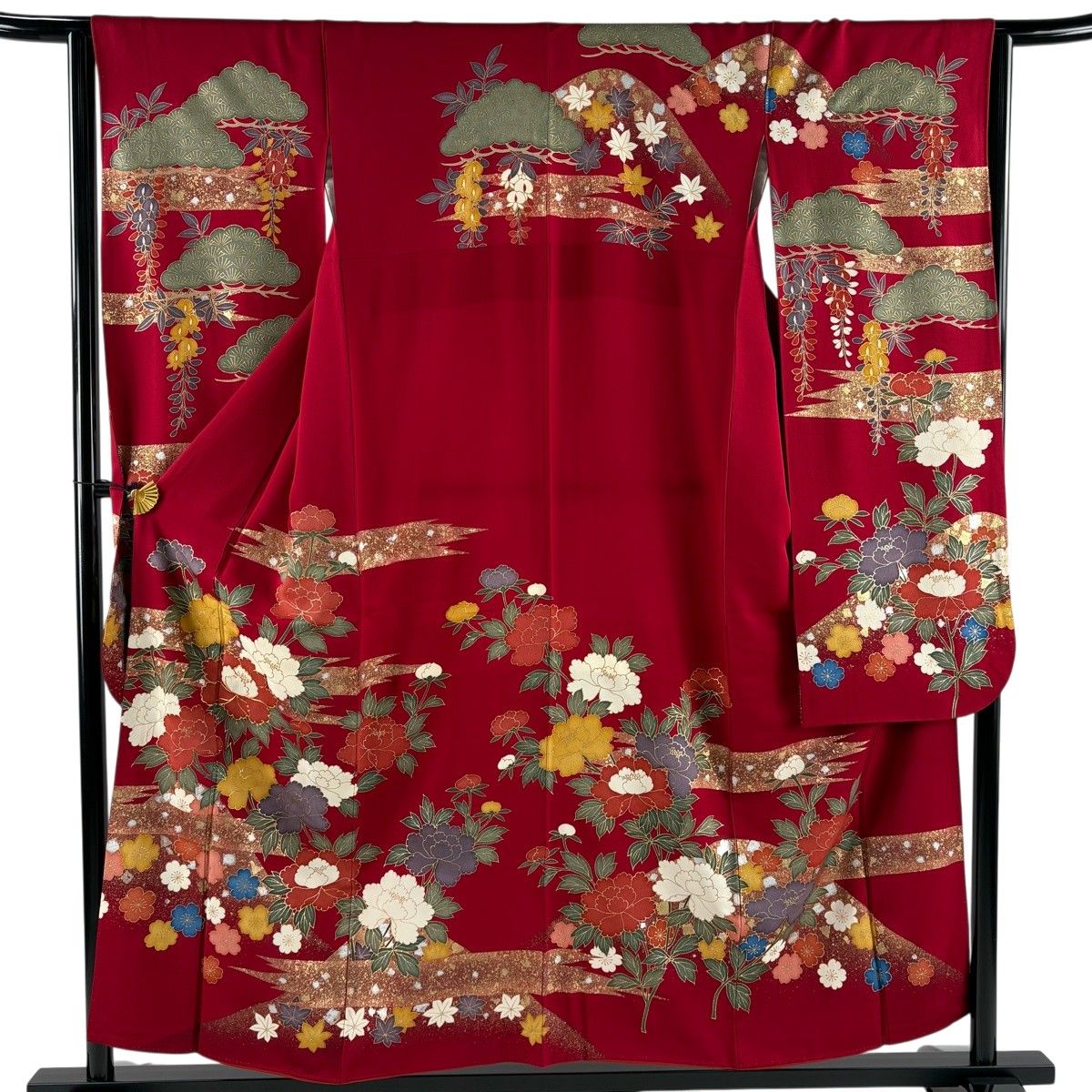 振袖 身丈159cm 裄丈66cm 正絹 秀品 【中古】 振袖 身丈159cm 裄丈66cm M 袷 熨斗 菊 総絞り 薄紫 正絹 秀品｜中古