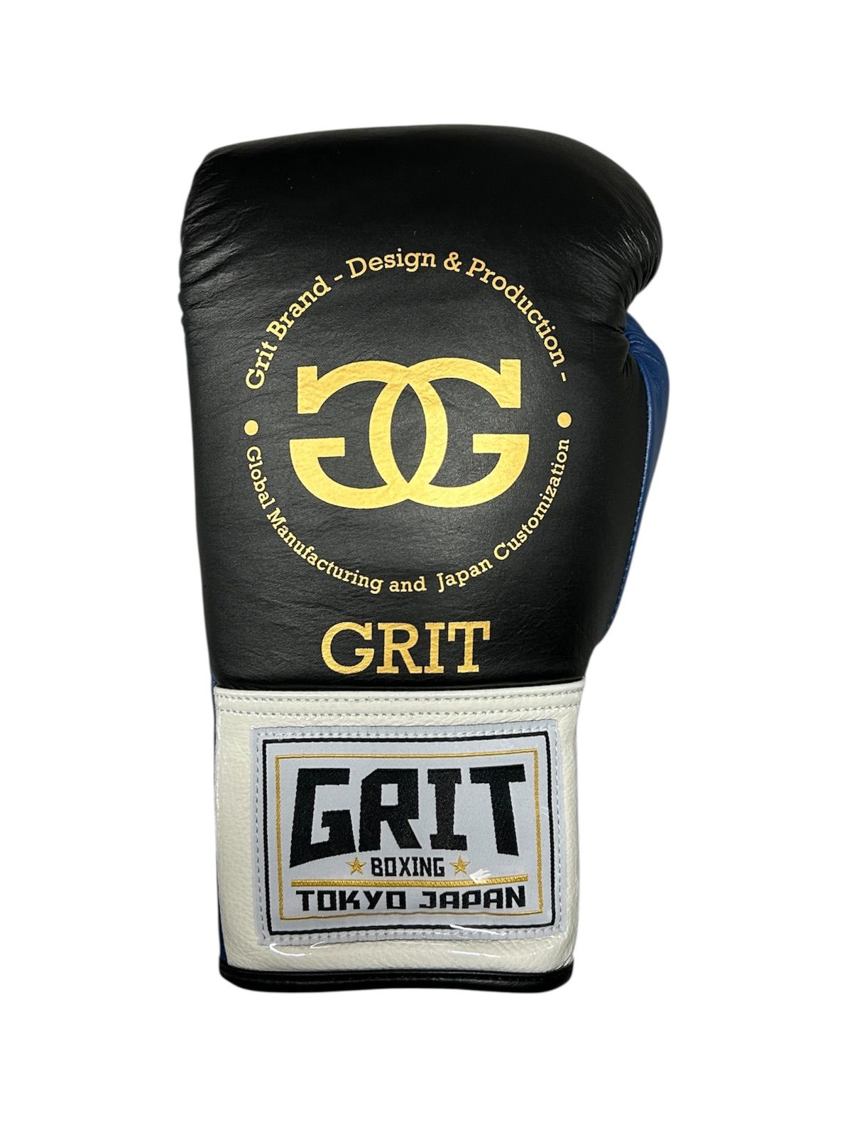 GRIT BLUE GOLD LOGO 紐式 ボクシンググローブ 本革製 激安売り！