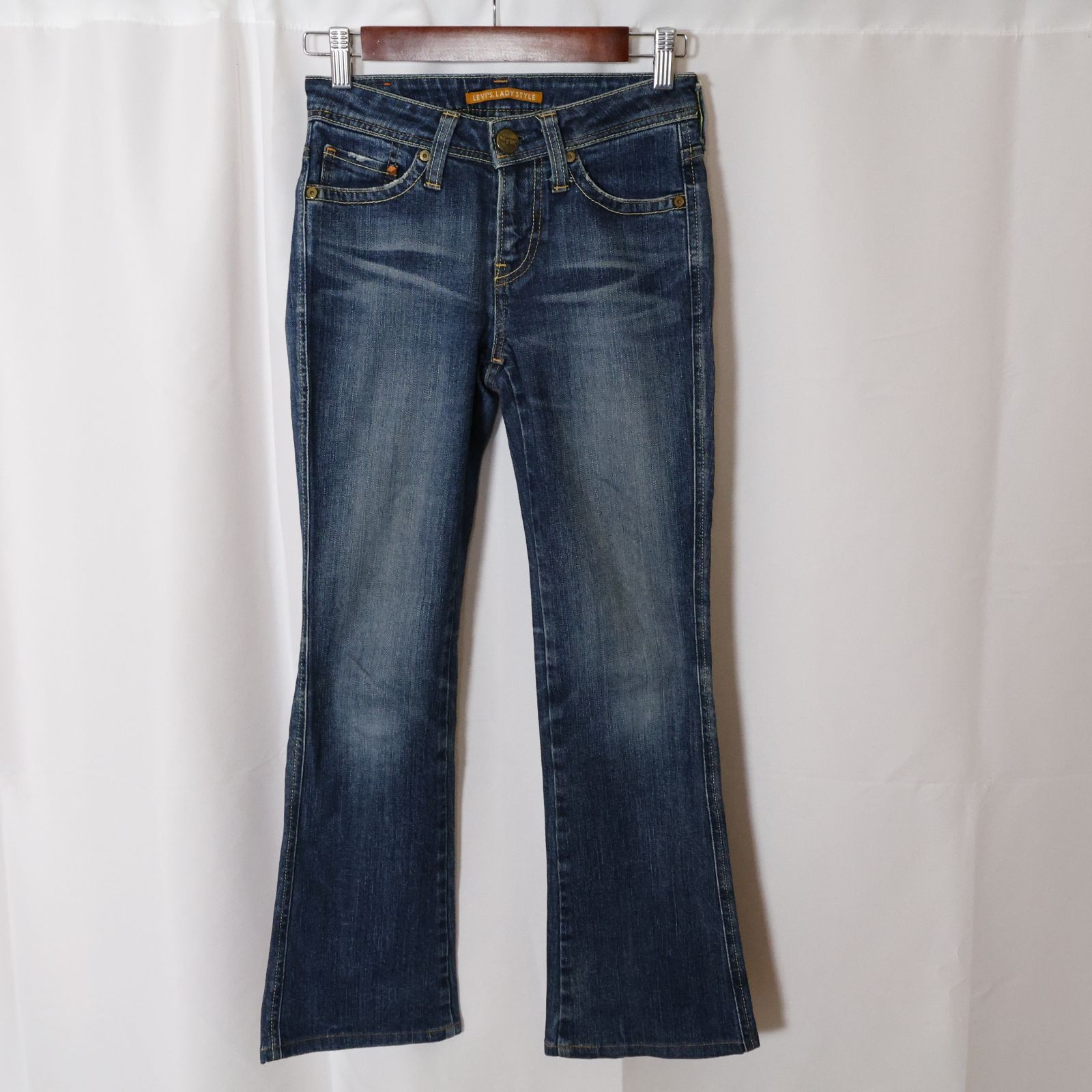 (^w^) b Levi's LADY STYLE Women's W26 TA526 Tight Bootcut Denim Dark Blue Stretch Beautiful Legs 00s Vintage Processing Jeans Jeans 26 inch Bootcut Levi's Discontinued Rare Y2K Used Clothes OM12288WT