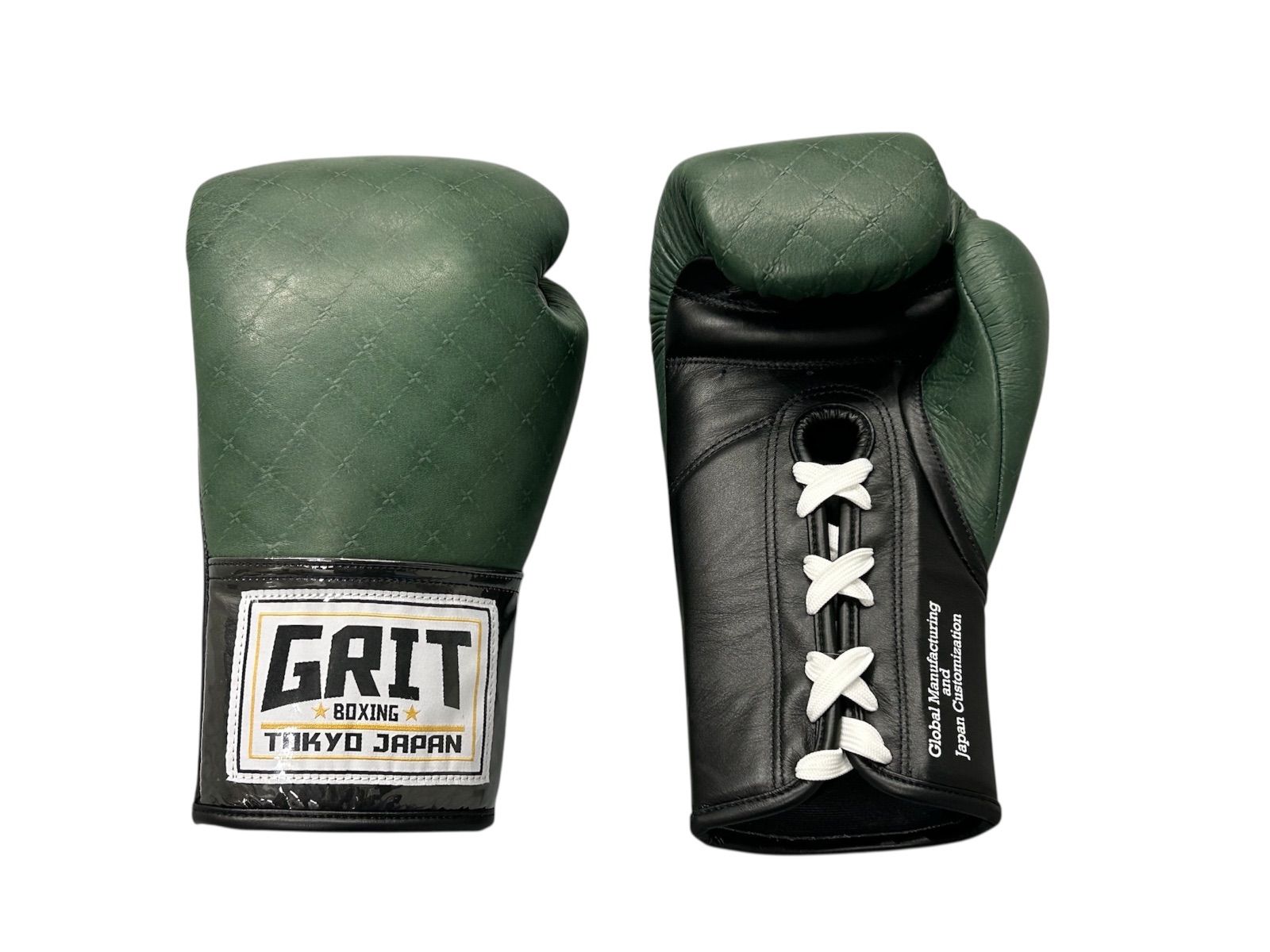 GRIT LACE UP GLOVE DARK GREEN JAPAN 本革製　8oz