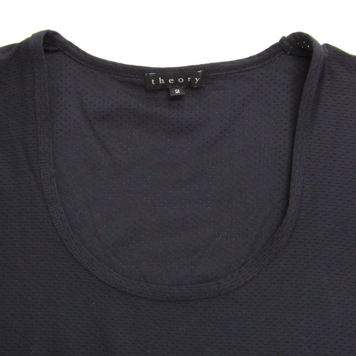 セオリー 半袖Tシャツ トップス Uネック メッシュ 日本製 レディース