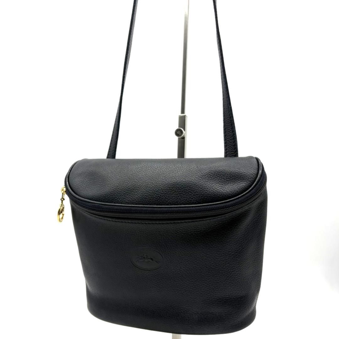 美品　ロンシャン ビジネスバッグ オールレザー 2way ブラック ショルダー ロンシャン LONGCHAMP ショルダーバッグ レザー ネイビー ミニ