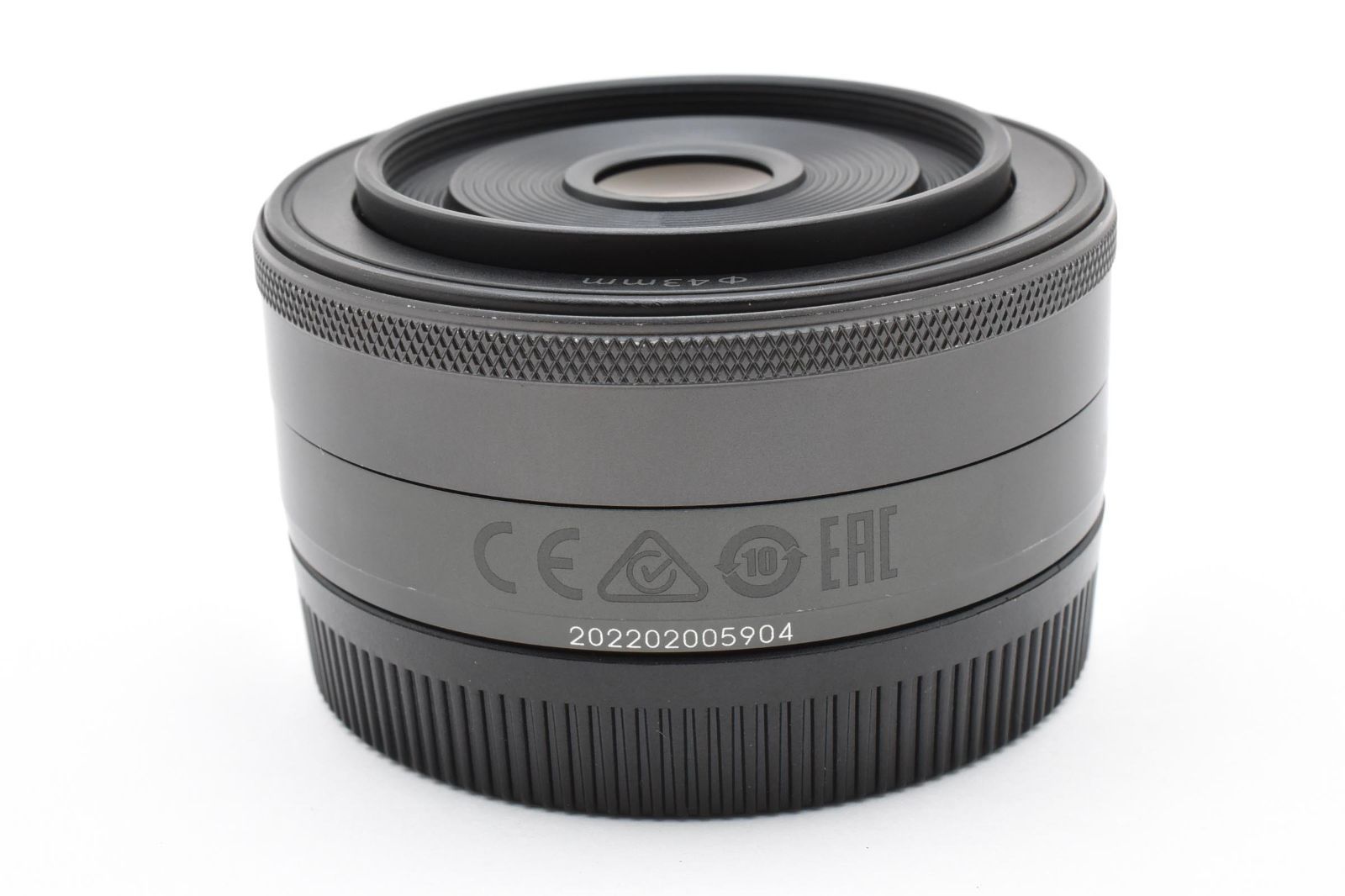 ☆極上☆ キヤノン Canon EF-M 22mm F2 STM ブラック 《前後キャップ付