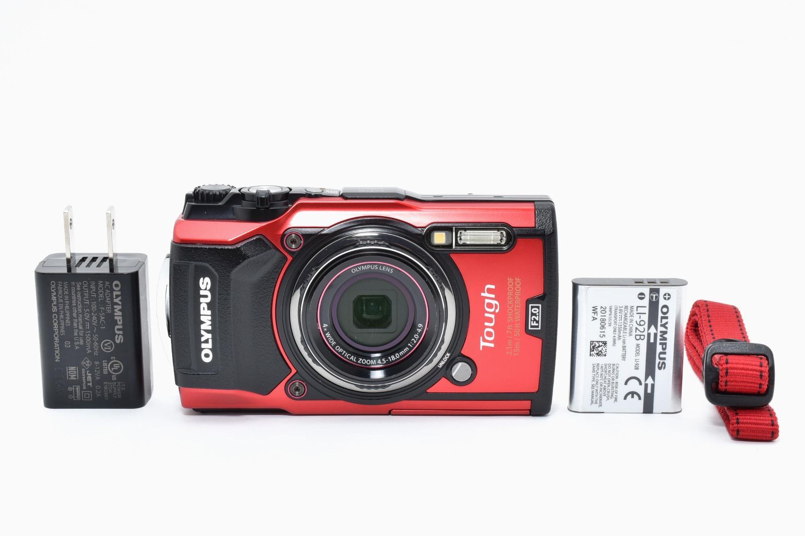 ☆良品☆ オリンパス OLYMPUS Tough TG-5 レッド 《バッテリー・充電器