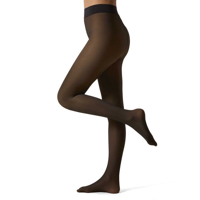 メモイ レディース アンダーウェア 靴下 シアー フリース MeMoi Womensheer Illusion FleeceLined 80Denier Thermal Tights Beige Black ブラック