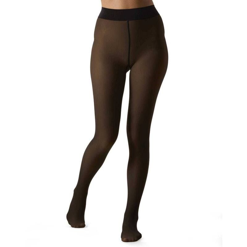 メモイ レディース アンダーウェア 靴下 シアー フリース MeMoi Womensheer Illusion FleeceLined 80Denier Thermal Tights Beige Black ブラック