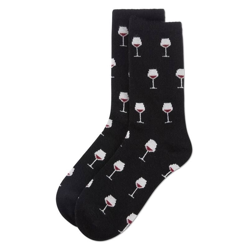メモイ レディース アンダーウェア 靴下 MeMoi Mens Wine Cashmere Crew Socks Black ブラック