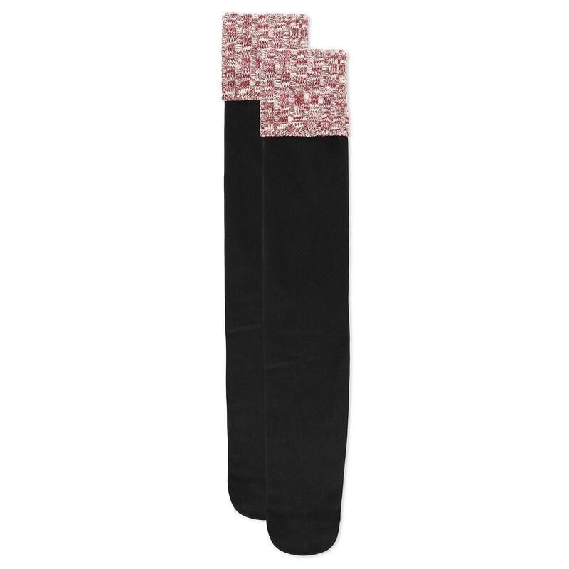 メモイ レディース アンダーウェア 靴下 フリース MeMoi Slub Rib Turn Cuffleece Knee High Socks Black Cabernet ブラック メモイ レディース アンダーウェア 靴下 フリース MeMoi Slub Rib Turn Cuffleece Knee High Socks Black Cabernet ブラック