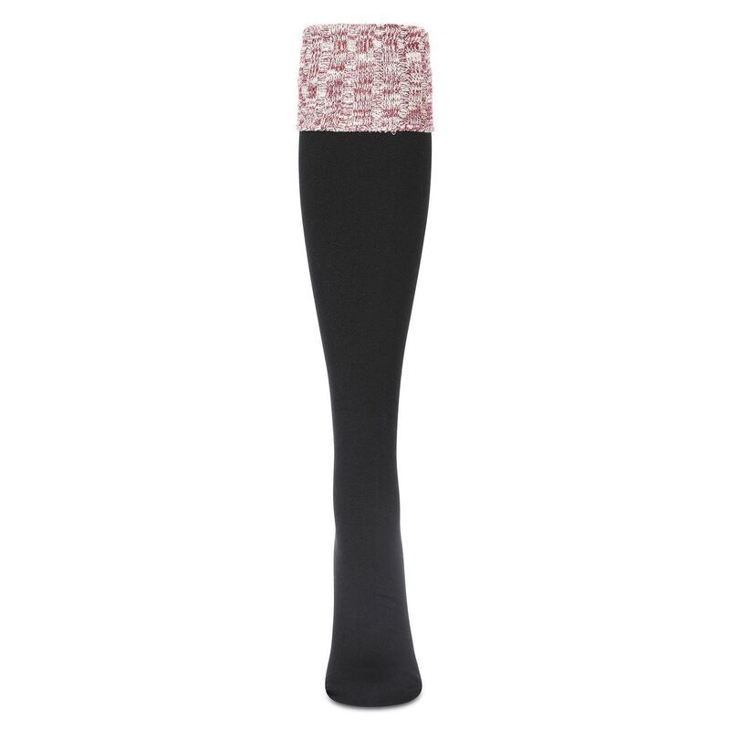 メモイ レディース アンダーウェア 靴下 フリース MeMoi Slub Rib Turn Cuffleece Knee High Socks Black Cabernet ブラック メモイ レディース アンダーウェア 靴下 フリース MeMoi Slub Rib Turn Cuffleece Knee High Socks Black Cabernet ブラック