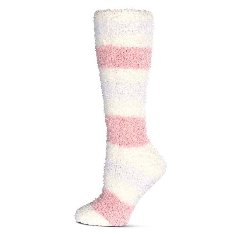 メモイ レディース アンダーウェア 靴下 プラスサイズ MeMoi Womens Multistripe Teddy Bear Plush Knee High Socks Ivory アイボリー
