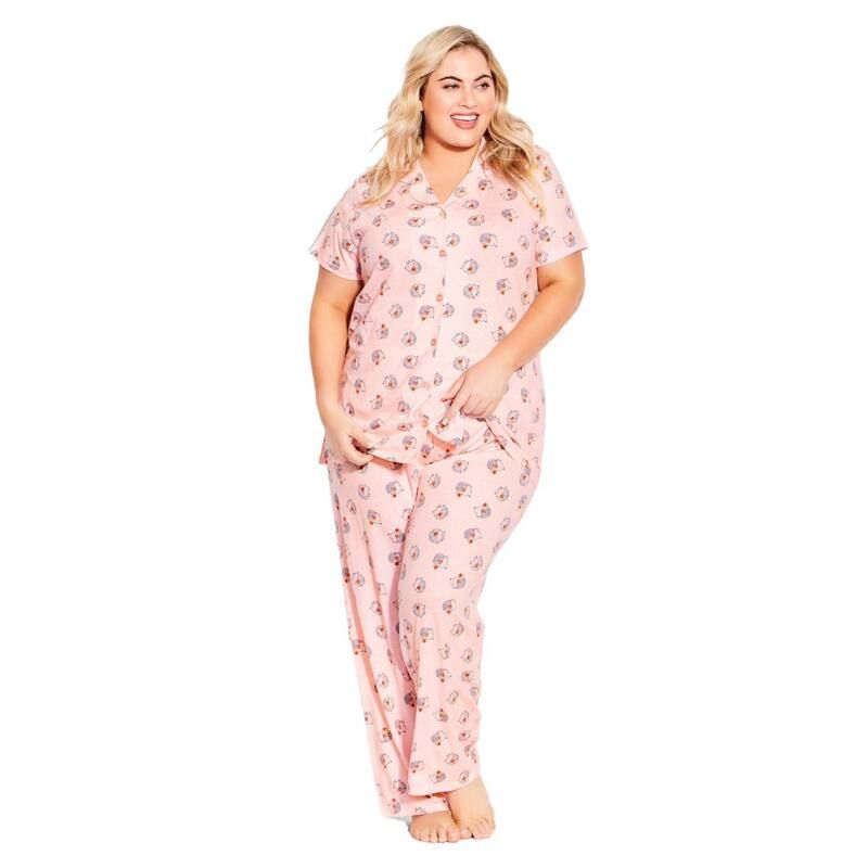 アベニュー レディース アンダーウェア ナイトウェア プラスサイズ Avenue Womens Plusize Hedgehog Button Sleep Top Hedgehog