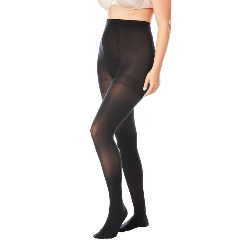 コンフォート チョイス レディース アンダーウェア 靴下 プラスサイズ Comfort Choice Womens Plusize 2pack Smoothing Tights Black ブラック