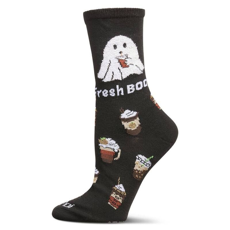 メモイ レディース アンダーウェア 靴下 MeMoi Womens Fresh Boo Holiday Crew Socks Black ブラック 4,795円