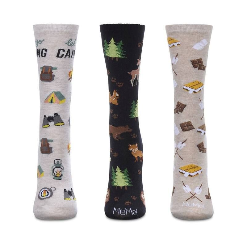 メモイ レディース アンダーウェア 靴下 MeMoi Lets Go Camping 3 Pack Gift Set Crew Socks Multi マルチカラー