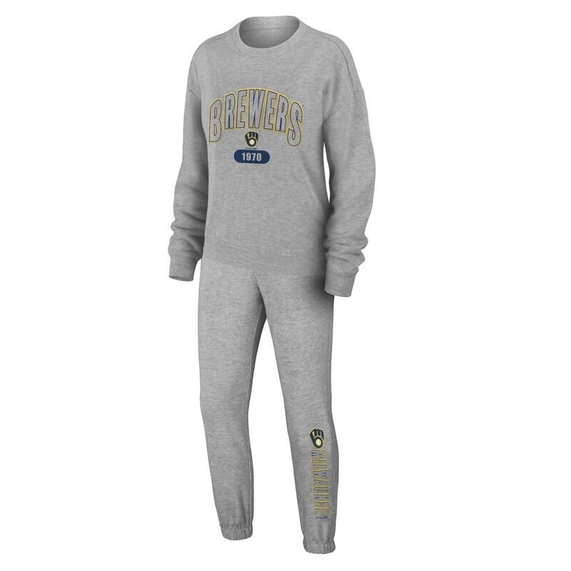 ウェア バイ エリン アンドルーズ レディース アンダーウェア ナイトウェア ニット Womens WEAR by Erin Andrews Gray Milwaukee Brewers Knitted Lounge Set Brw Grey グレー