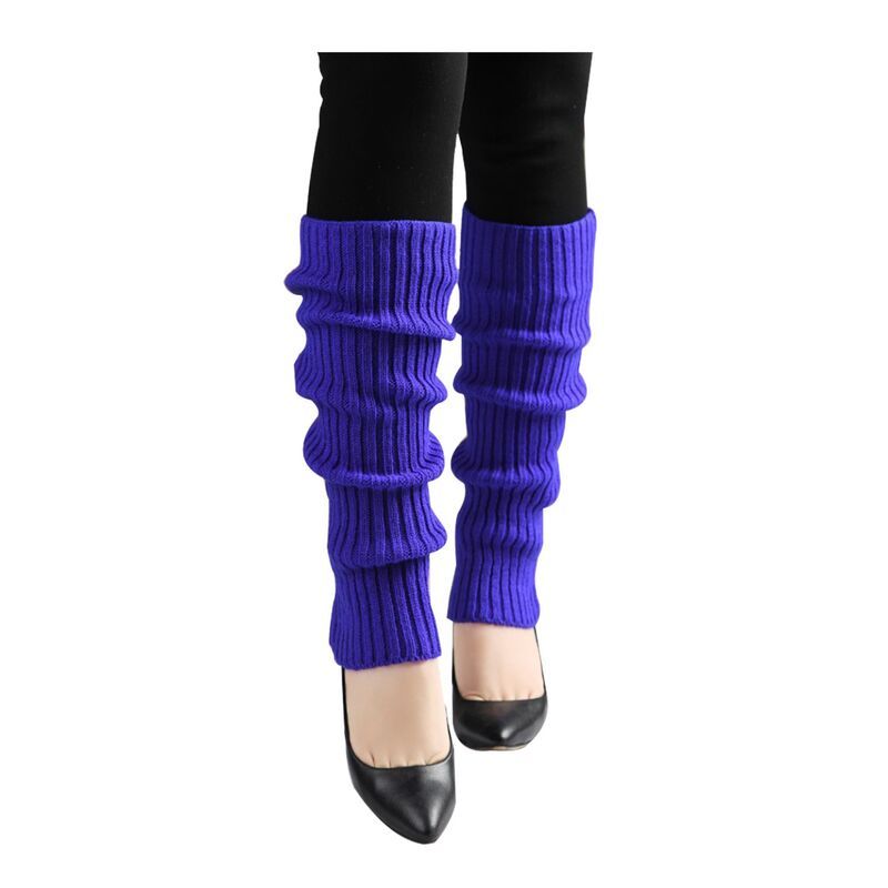 アレグラ ケー レディース アンダーウェア 靴下 リブ ニット ALLEGRA K Womens Knittedesign Solid Warm Thicknee High Length Ribbed Leg Warmers Blue ブルー