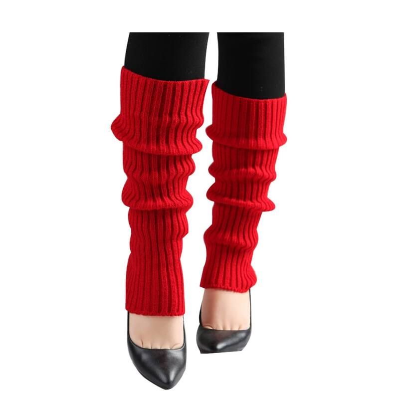 アレグラ ケー レディース アンダーウェア 靴下 リブ ニット ALLEGRA K Womens Knittedesign Solid Warm Thicknee High Length Ribbed Leg Warmers Red レッド