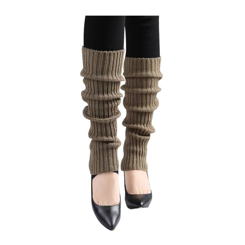 アレグラ ケー レディース アンダーウェア 靴下 リブ ニット ALLEGRA K Womens Knittedesign Solid Warm Thicknee High Length Ribbed Leg Warmers Brown ブラウン