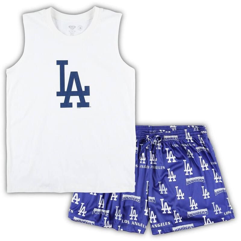 アンブランデッド レディース アンダーウェア ナイトウェア プラスサイズ ショートパンツ Unbranded Womens Conceptsport WhiteRoyalos Angeles Dodgers Plusize Tank Top Shortslee