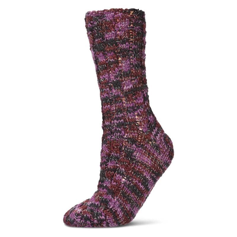 メモイ レディース アンダーウェア 靴下 ブーツ ニット MeMoi Color Bunchunky Knit Boot Socks Purple パープル