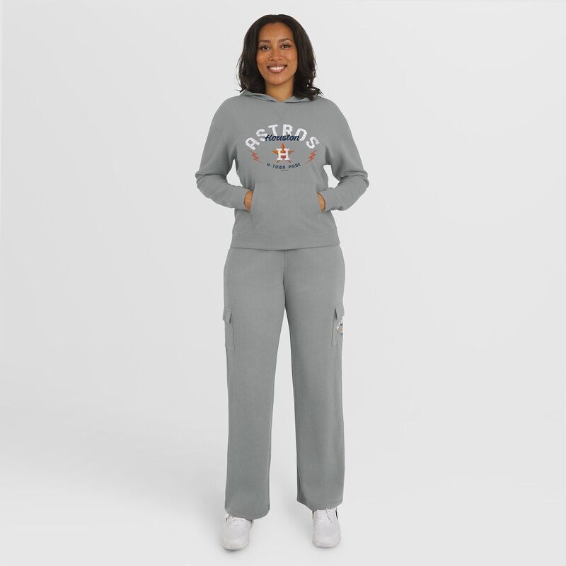 ウェア バイ エリン アンドルーズ レディース アンダーウェア ナイトウェア ニット 長袖 パーカー Womens WEAR by Erin Andrews Gray Houston Astros WaffleKnit LongSleeve Hoodie Lo