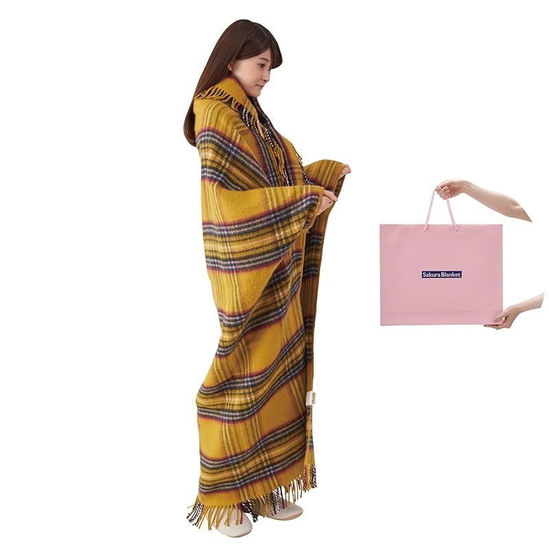 Sakura Blanket (サクラ ブランケット) プレゼントやギフトに最適！ 170×130 日本製 洗える ホットスローケット SAKURA39-TK1(K) カーキー（ショッピングバックに入れお届けします) 0