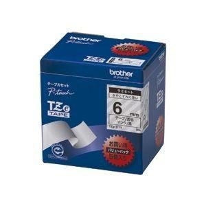 ブラザー BROTHER ピータッチ TZeテープ ラミネートテープ 6mm 透明/黒文字 業務用パック TZE-111V 1パック(5個)