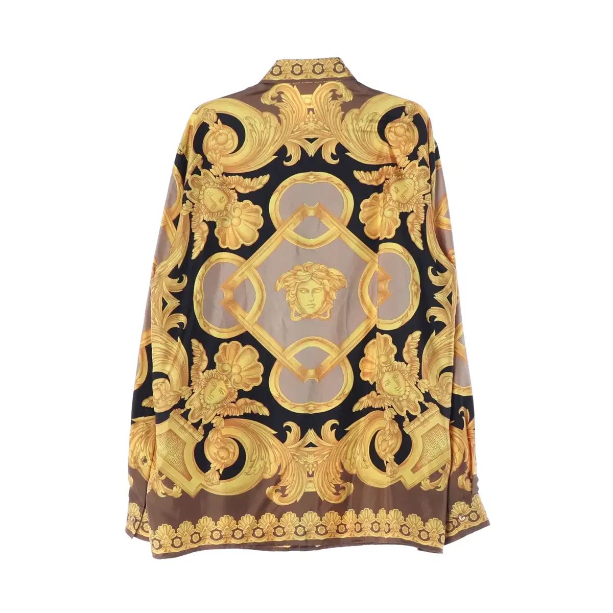 VERSACE ヴェルサーチェ 23SS シルク100% パターン 長袖 シャツ XL 