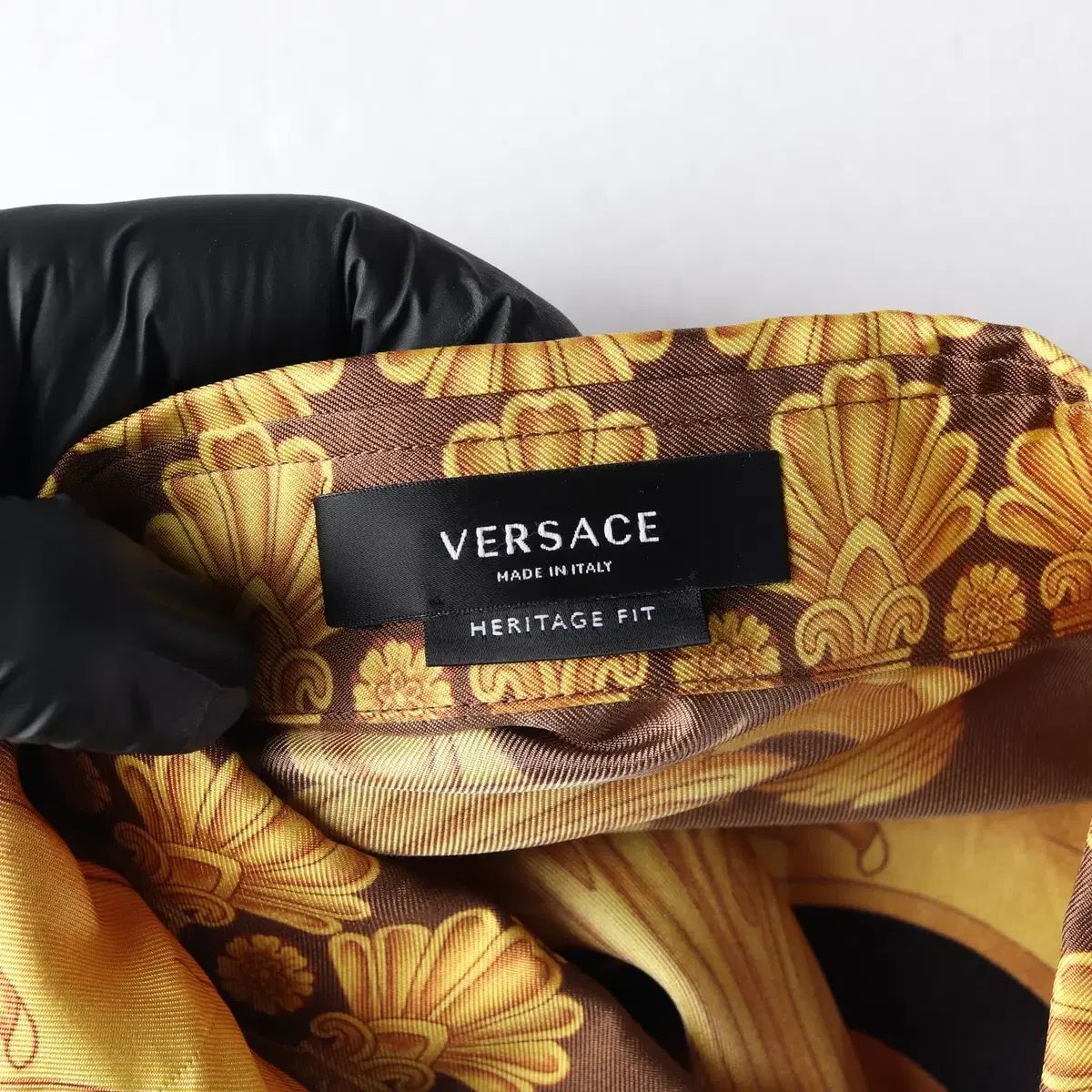 VERSACE ヴェルサーチェ 23SS シルク100% パターン 長袖 シャツ XL 