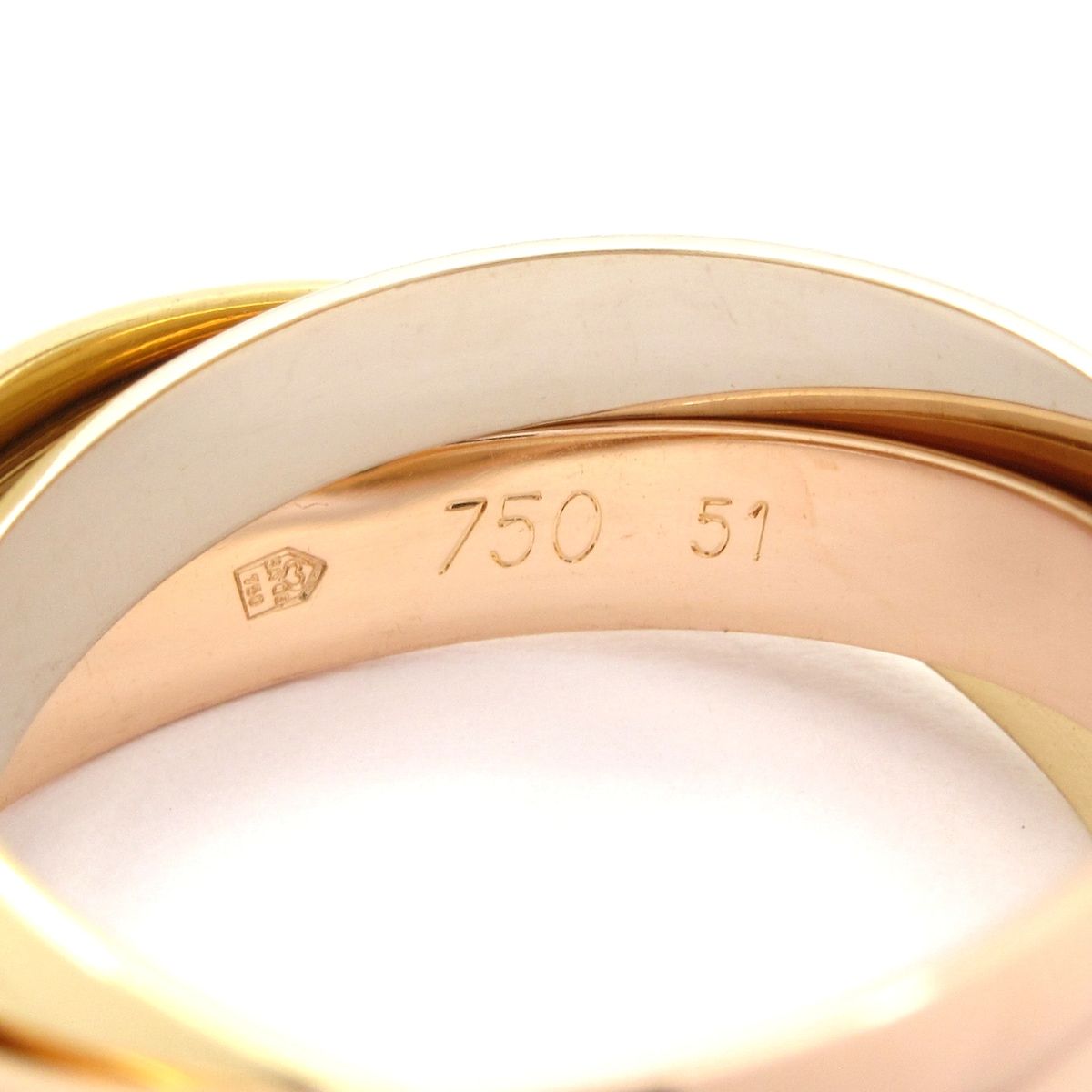 Cartier(カルティエ) 3連リング 51美品 トリニティ K18スリーカラー 