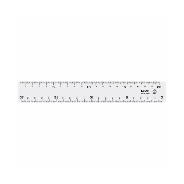 (まとめ) ライオン事務器 再生PET直線定規20cm No.7K 1本 〔×50セット〕