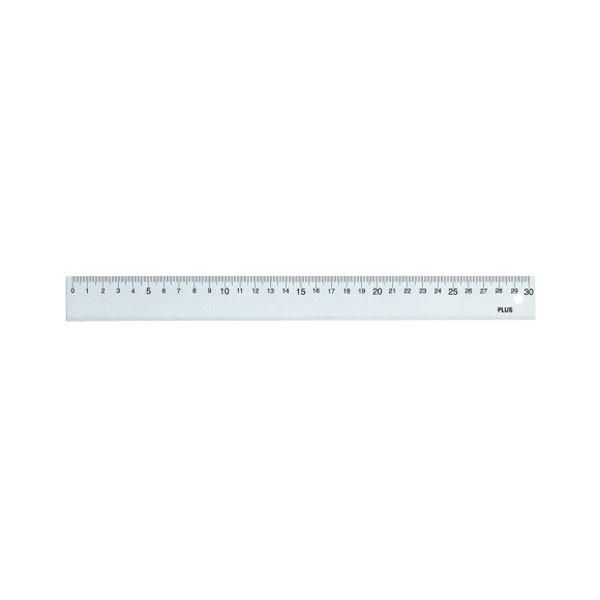 (まとめ) プラス 再生PET直定規 30cm47-189 1個 〔×50セット〕
