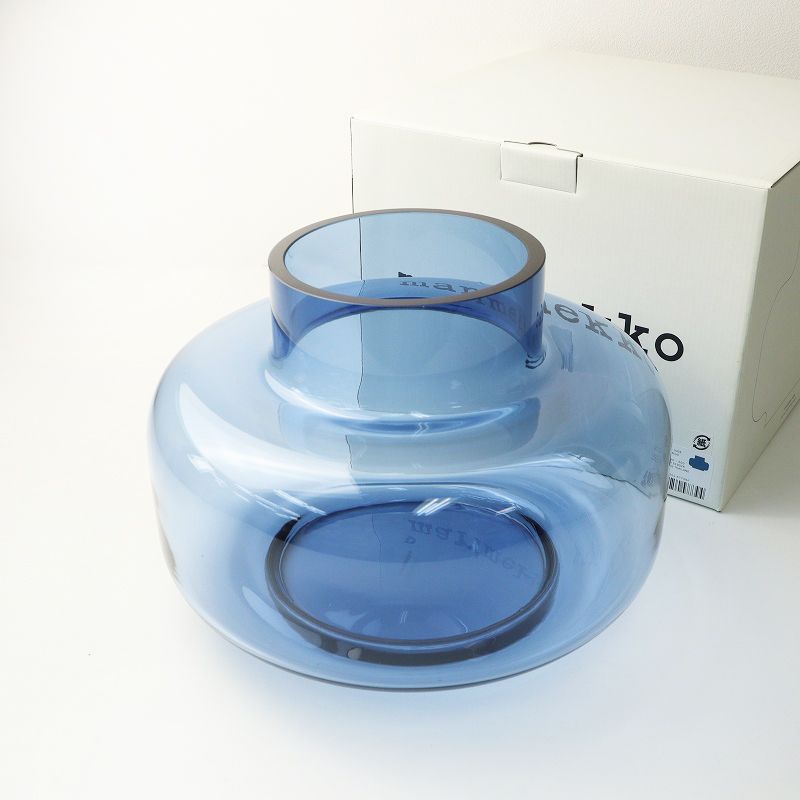 極美品 マリメッコ marimekko URNA VASE フラワーベース｜ダークブルー